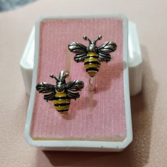 Honey Bees Sterling Silver Earrings - Picture 2 of 4